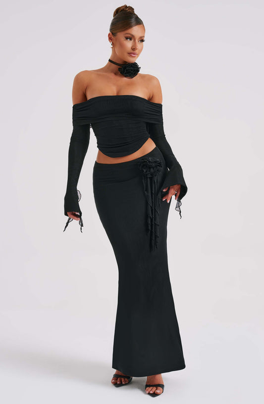 Deemara Maxi Skirt in Black
