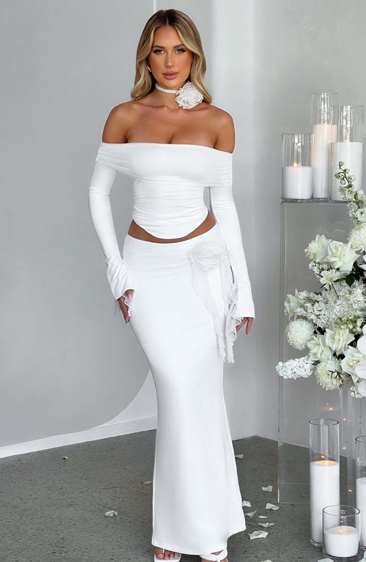 Deemara Maxi Skirt in Ivory