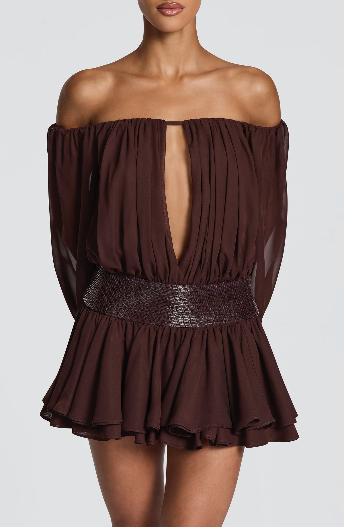 Dejana Playsuit in Plum Brown
