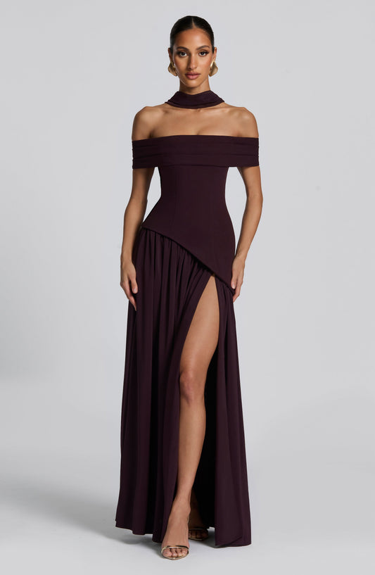 Delisha Maxi Dress in Plum