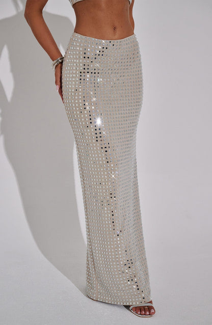 Dimetta Maxi Skirt in Nude