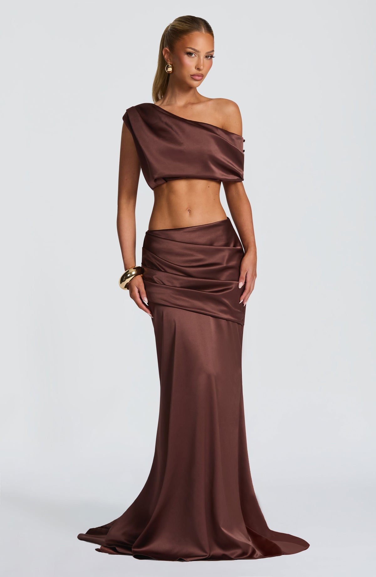 Edwyna Top in Plum Brown