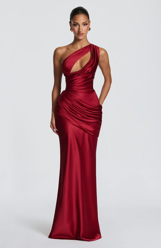 Elmira Maxi Dress in Deep Red