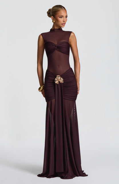 Faelyn Maxi Skirt in Plum