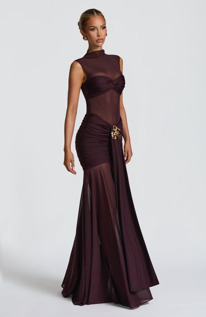 Faelyn Maxi Skirt in Plum