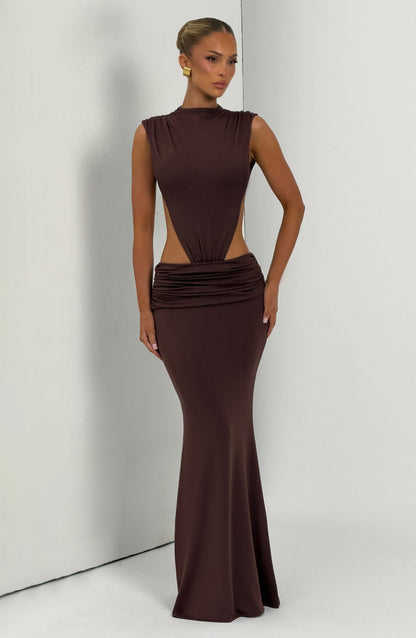 Fenwyn Maxi Dress in Plum Brown