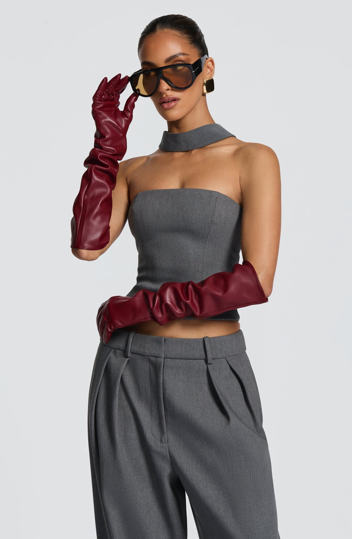 Frannie Gloves in Burgundy