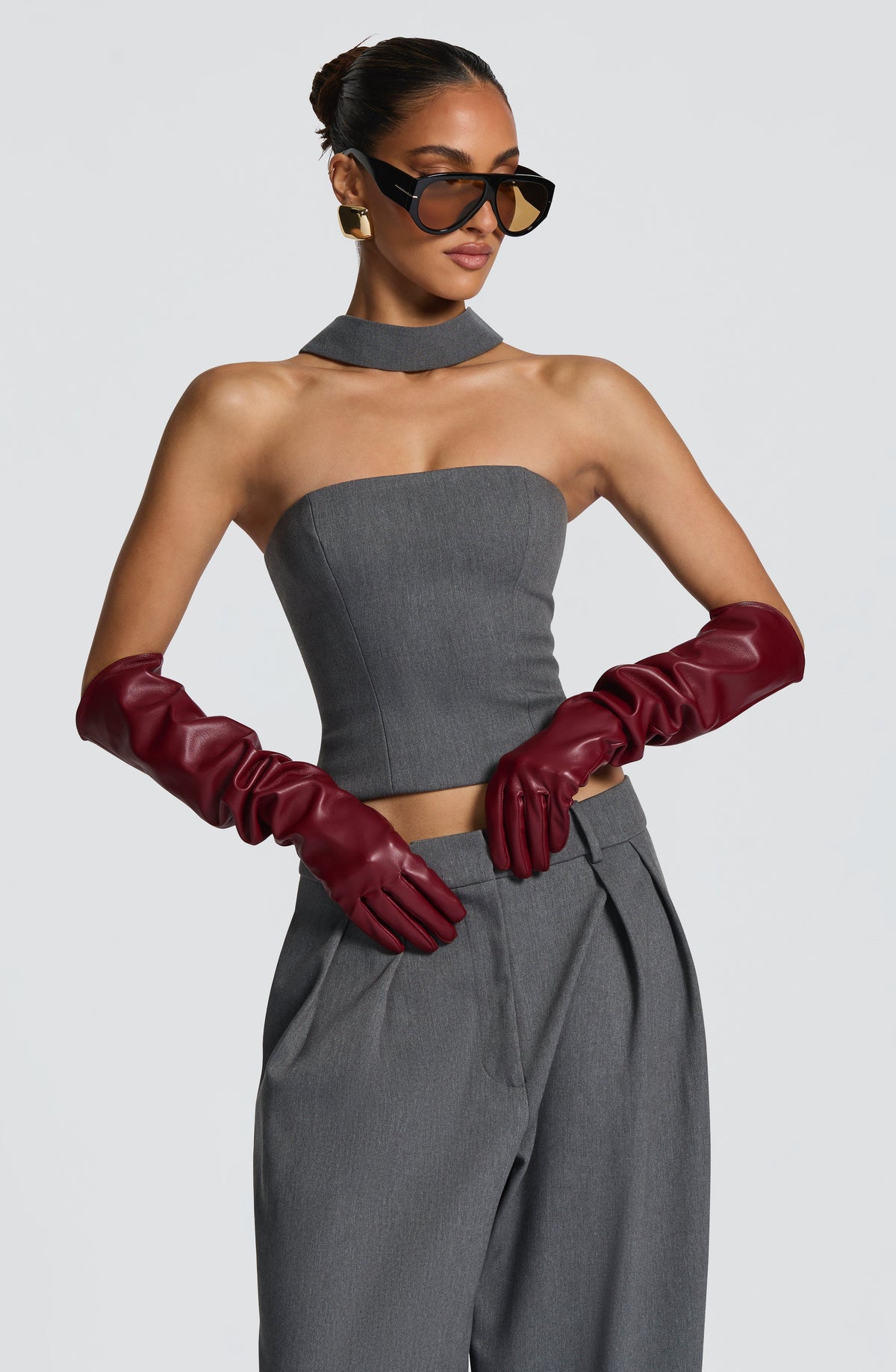 Frannie Gloves in Burgundy