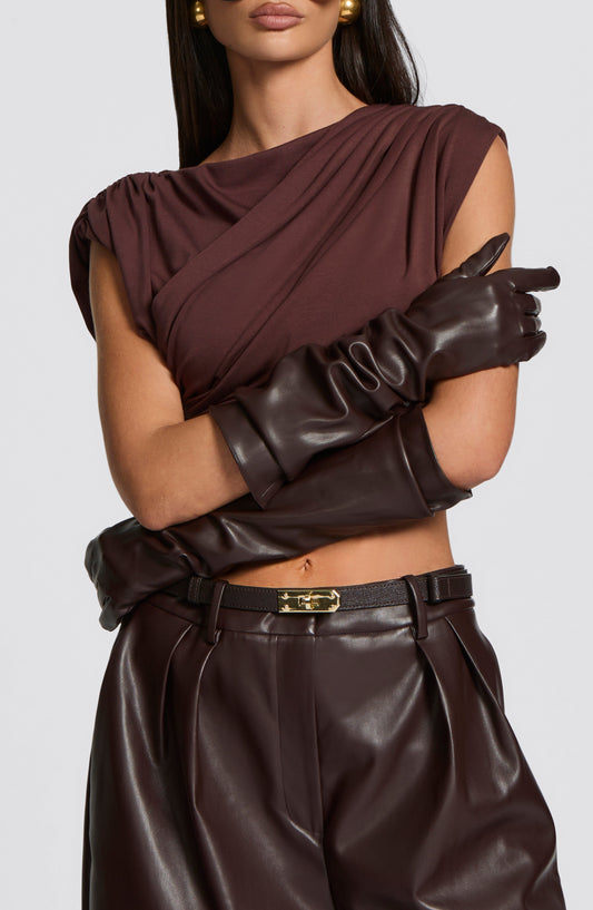 Frannie Gloves in Plum Brown