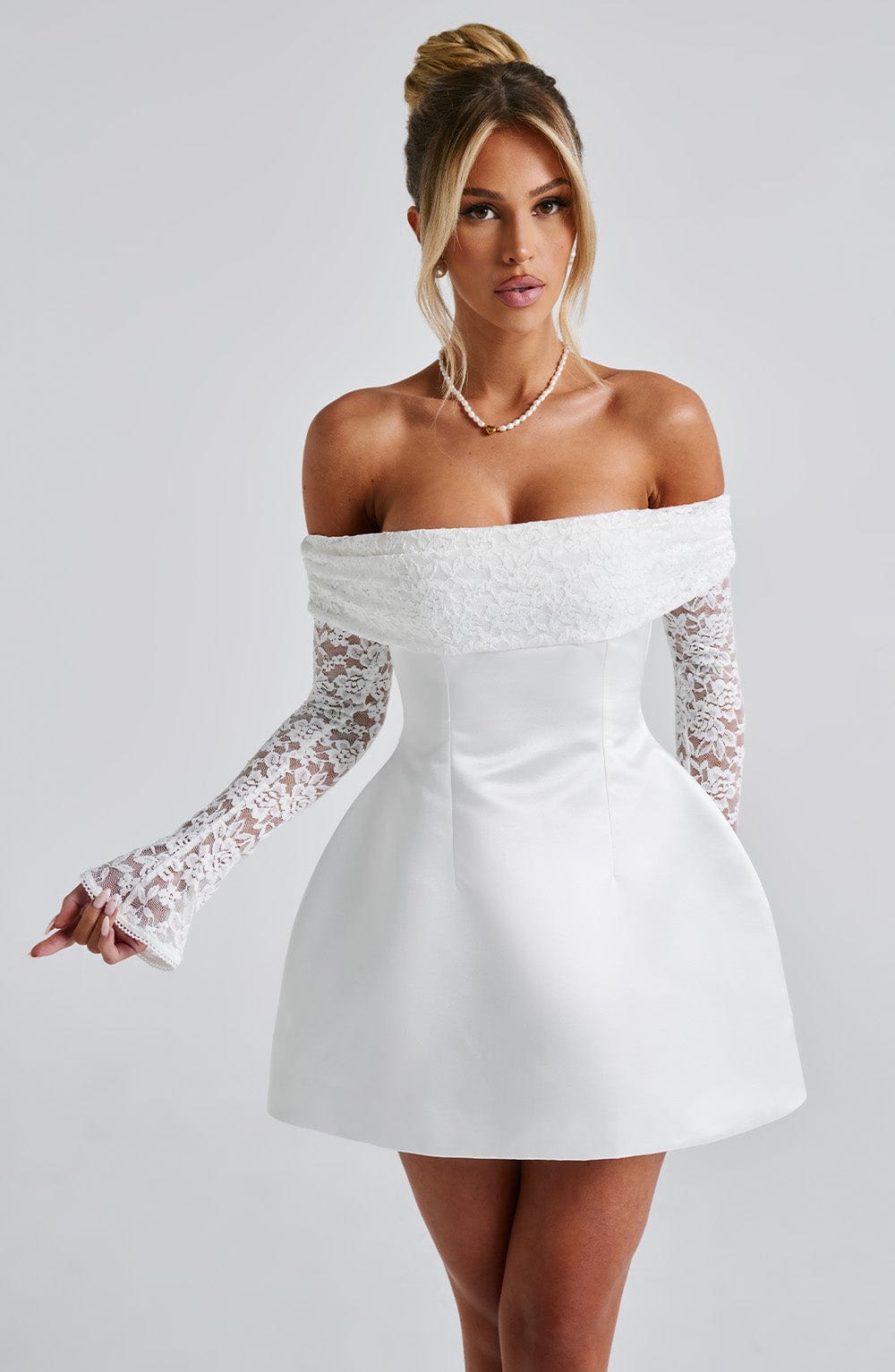 Georgianne Mini Dress in Ivory