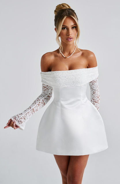 Georgianne Mini Dress in Ivory