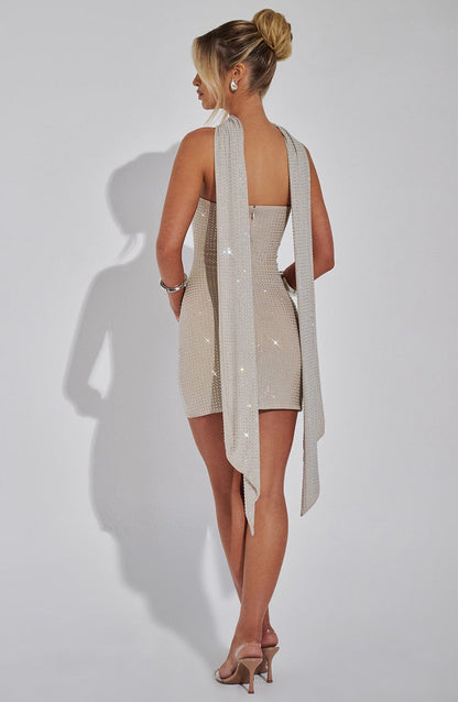 Ginella Scarf in Silver/Nude