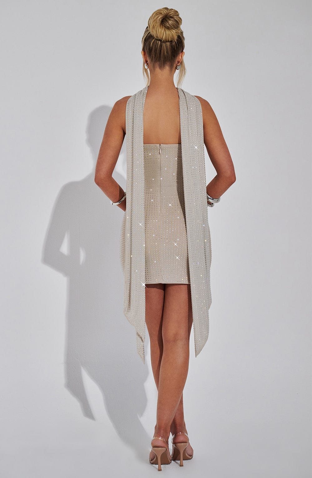 Ginella Scarf in Silver/Nude