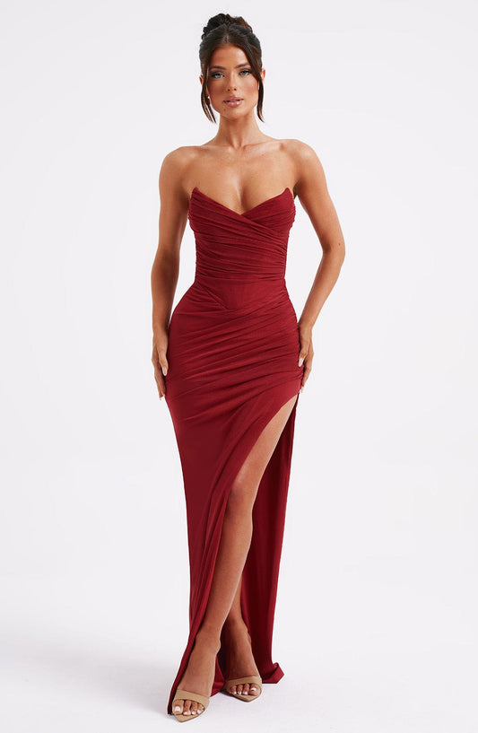 Giovina Maxi Dress in Wine