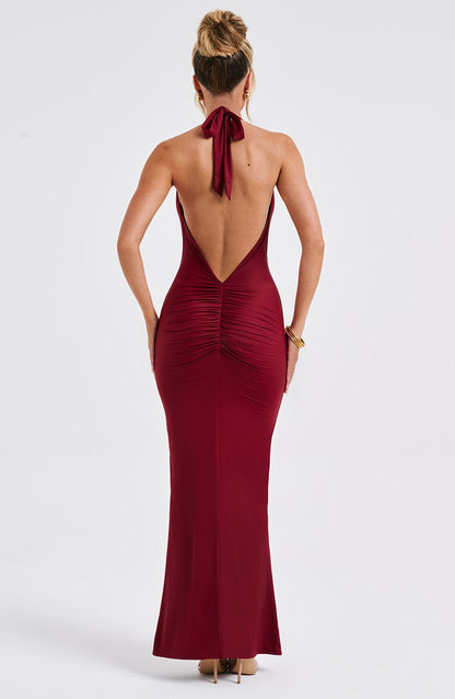 Harmonie Maxi Dress in Burgundy