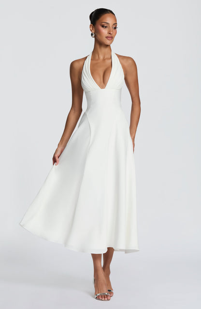 Haylen Midi Dress in Ivory