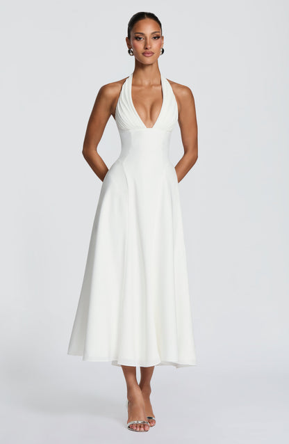 Haylen Midi Dress in Ivory
