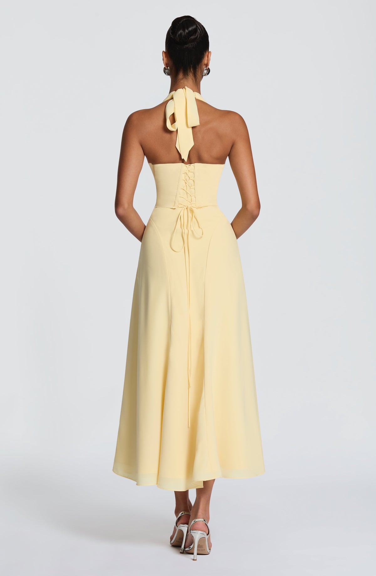 Haylen Midi Dress in Lemon