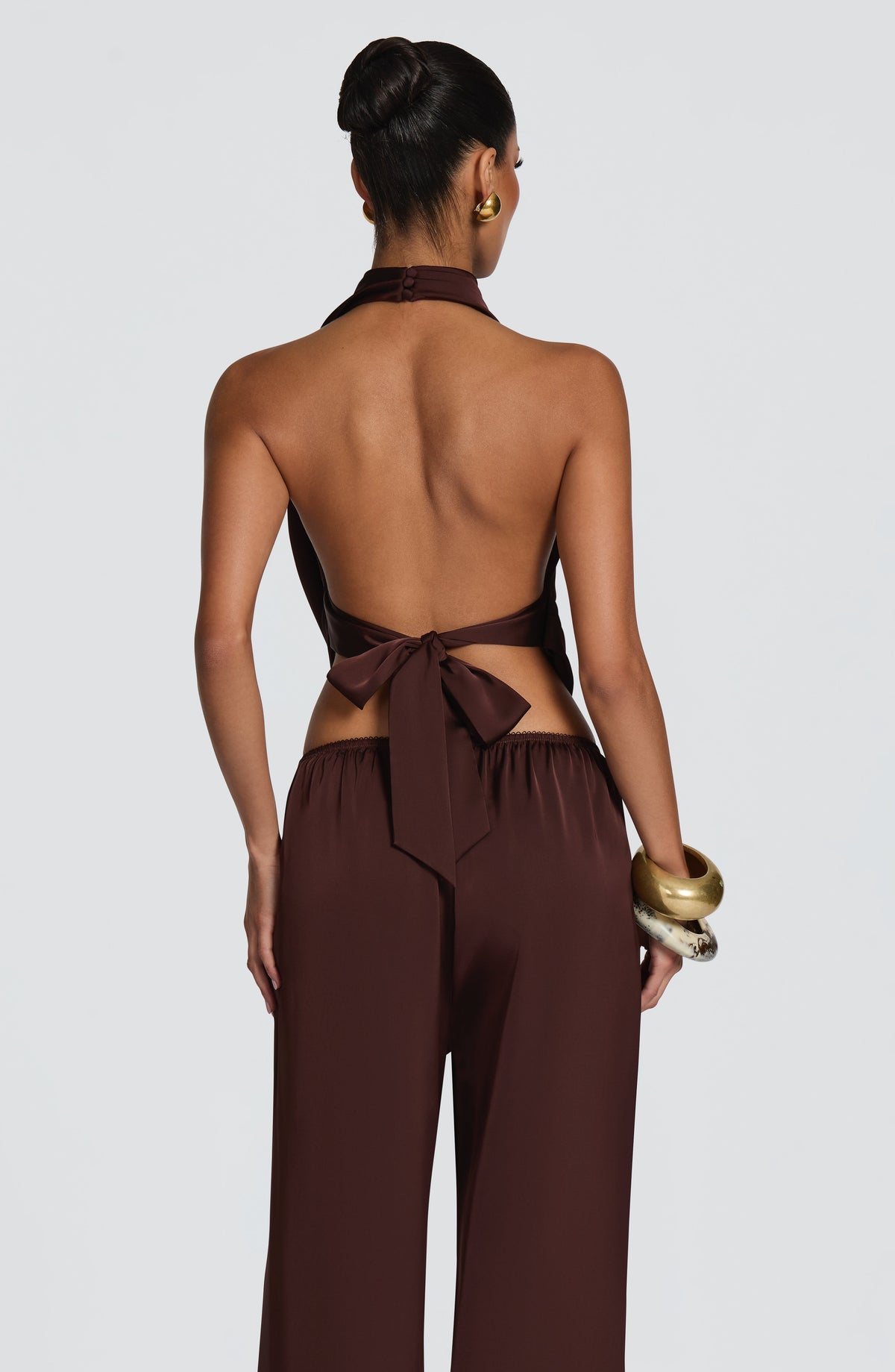 Hazelle Top in Plum Brown
