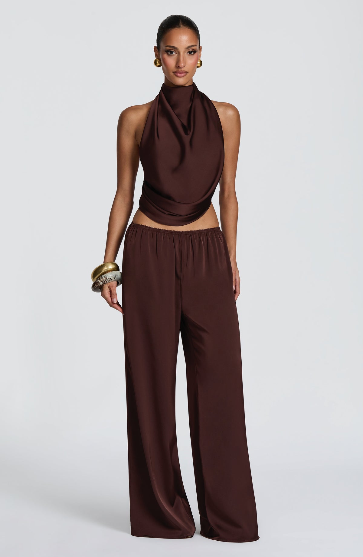Hazelle Top in Plum Brown