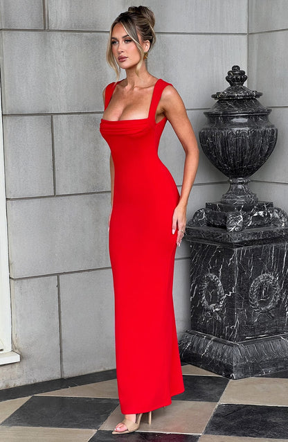 Helina Maxi Dress in Red