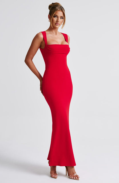Helina Maxi Dress in Red