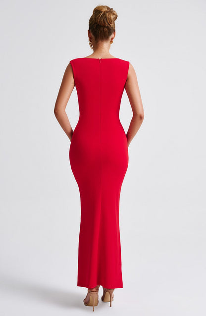 Helina Maxi Dress in Red