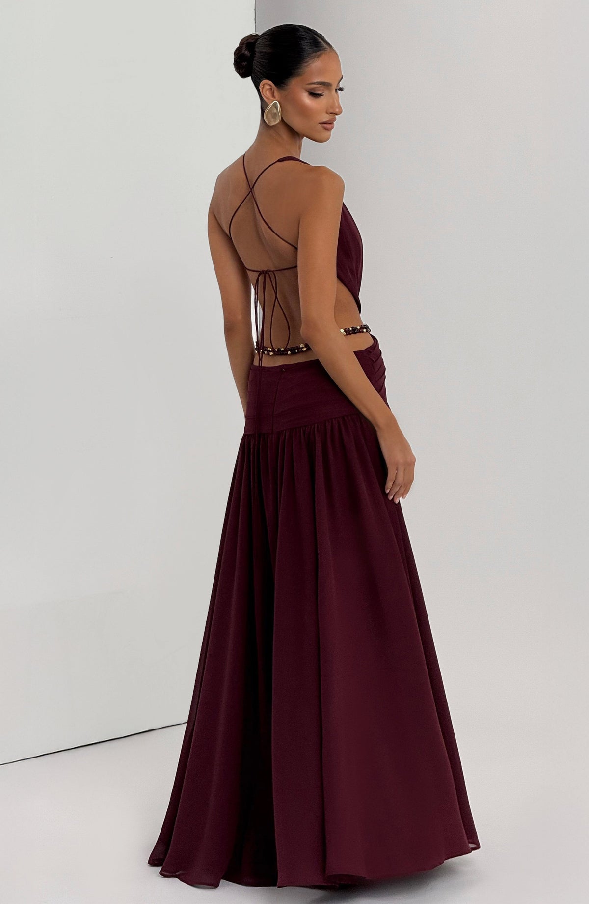 Indianne Maxi Dress in Cherry Lacquer