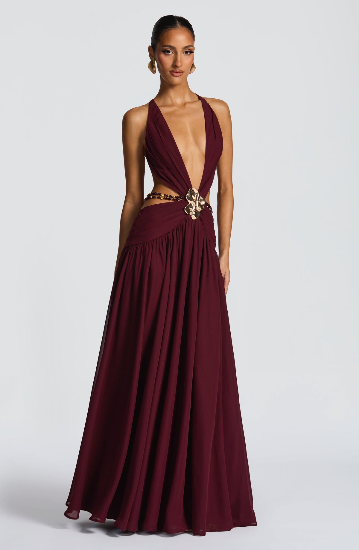 Indianne Maxi Dress in Cherry Lacquer