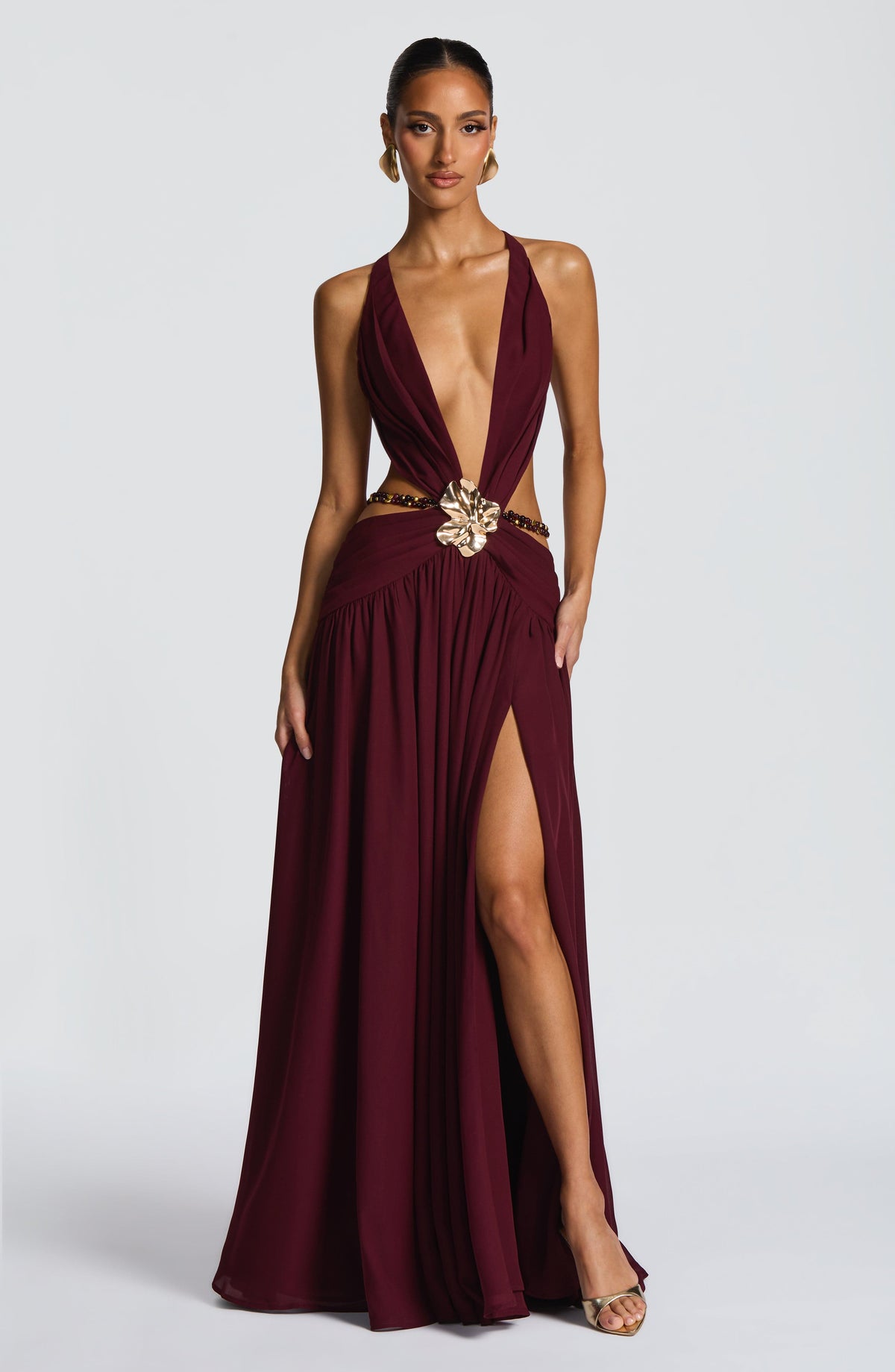 Indianne Maxi Dress in Cherry Lacquer