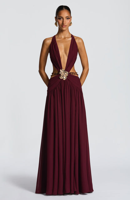 Indianne Maxi Dress in Cherry Lacquer
