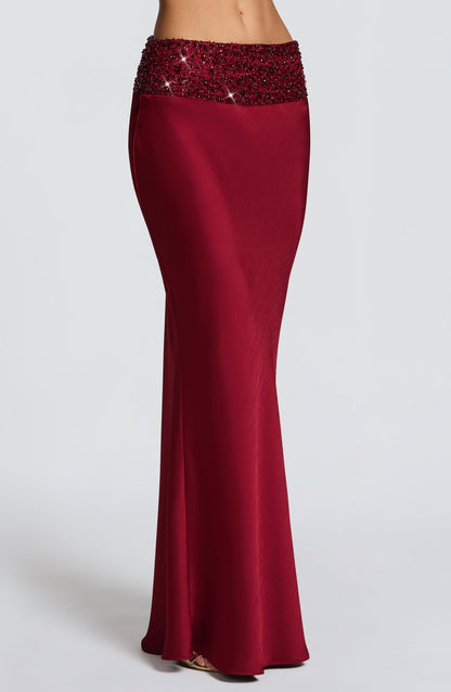 Irina Maxi Skirt in Burgundy