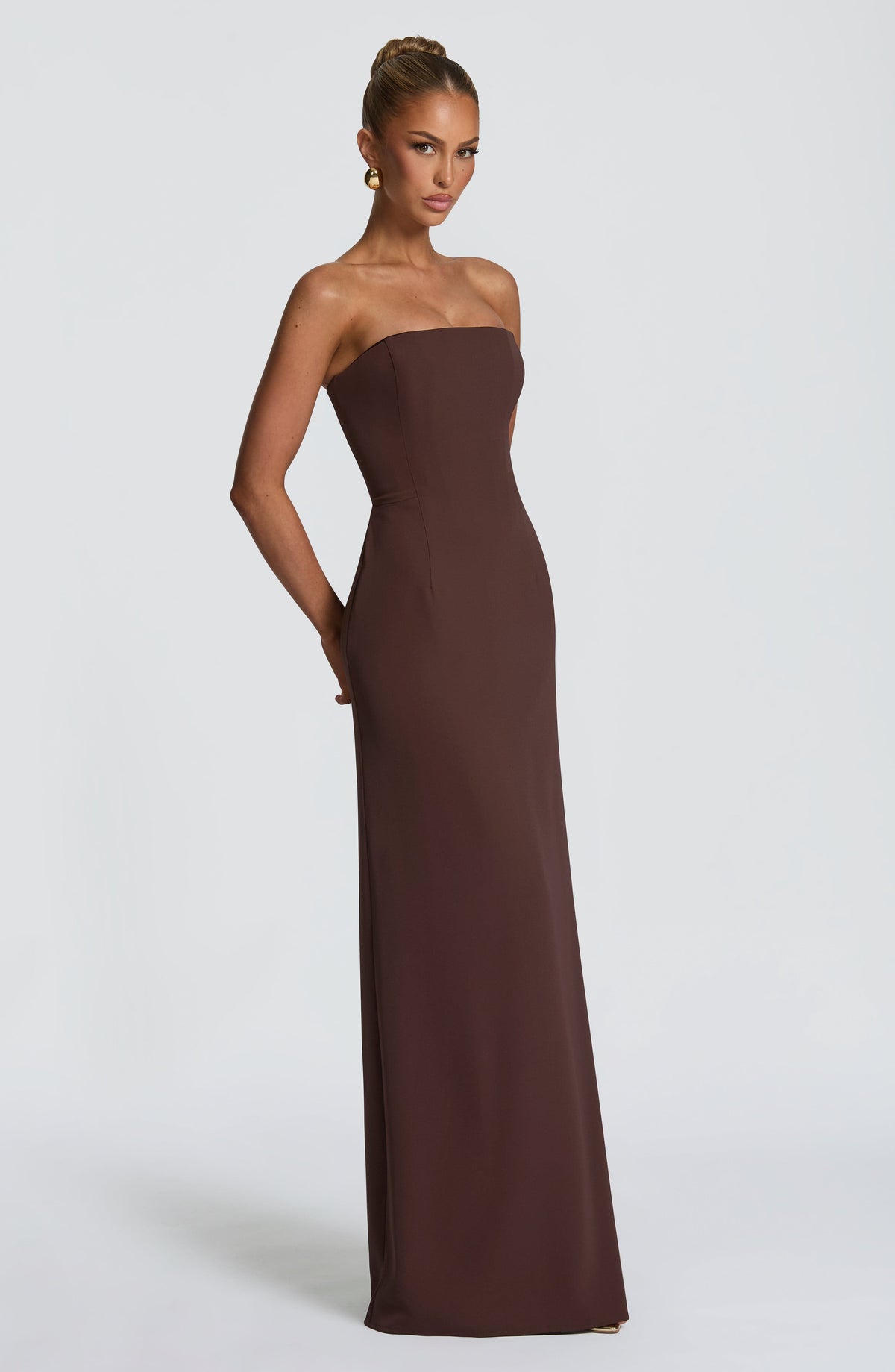 Irmena Maxi Dress in Plum Brown