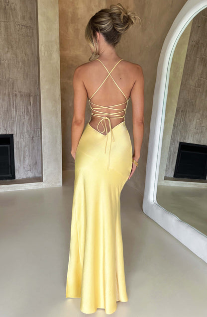 Isabeau Maxi Dress in Lemon