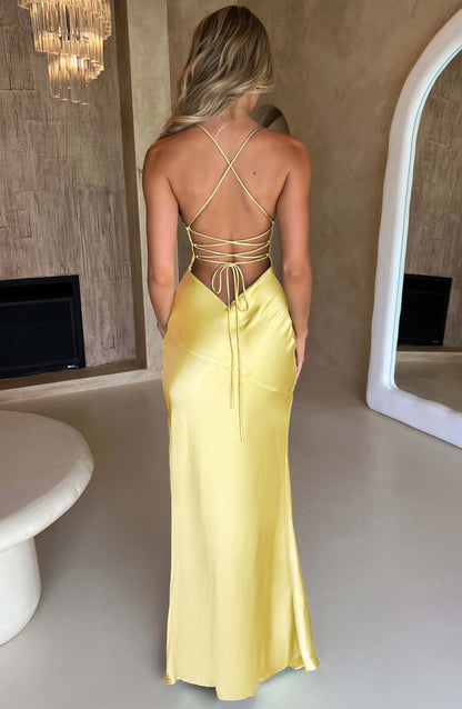 Isabeau Maxi Dress in Lemon