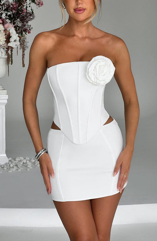 Jacquia Mini Skirt in Ivory