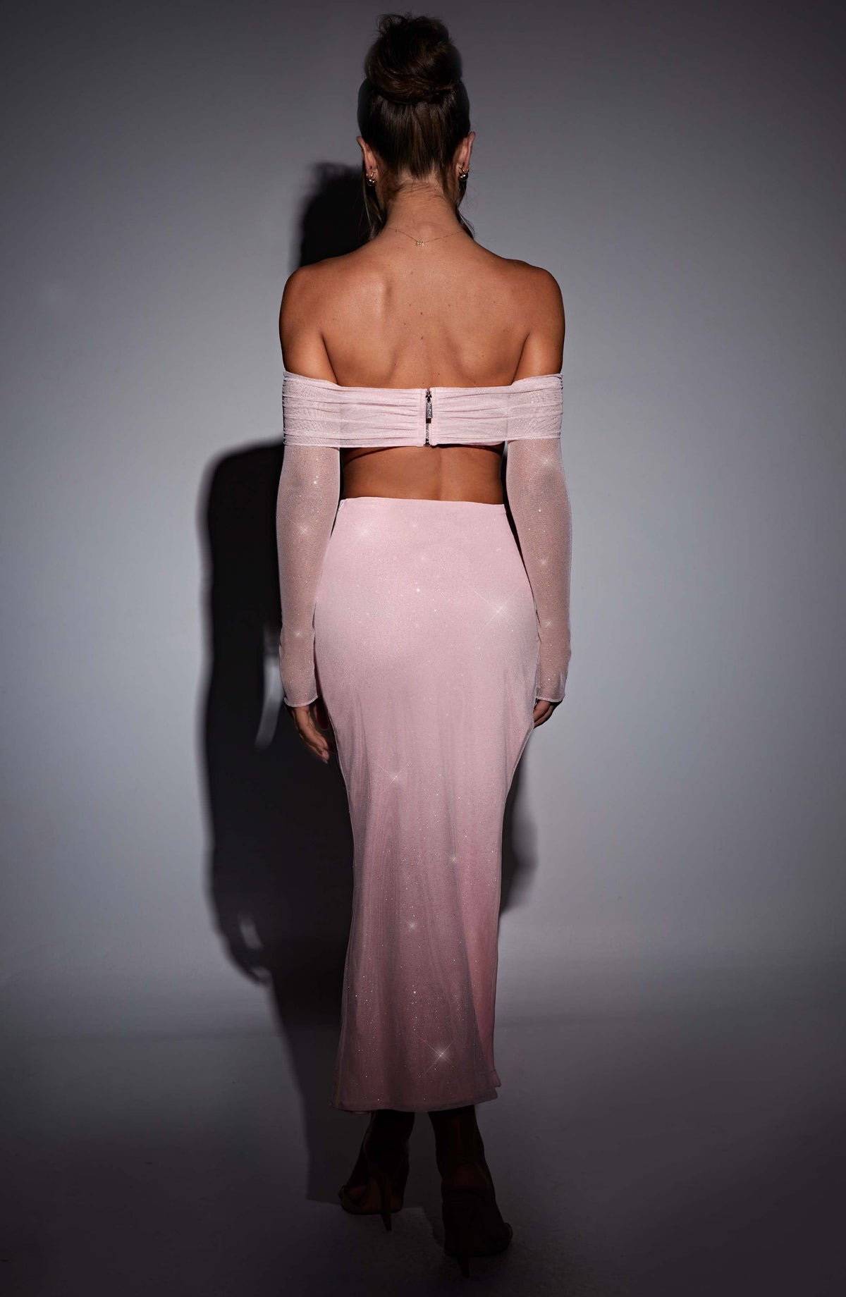 Janae Maxi Skirt in Pink Sparkle
