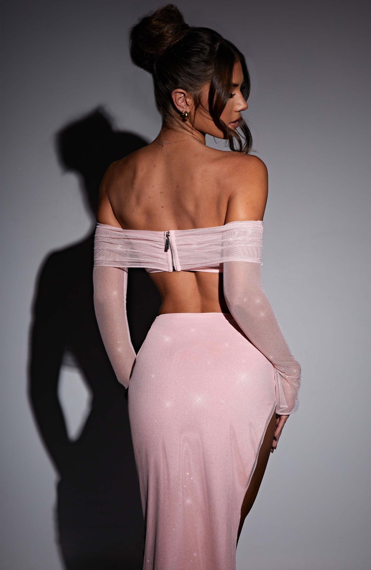 Janae Maxi Skirt in Pink Sparkle
