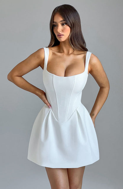 Janelia Mini Dress in Ivory
