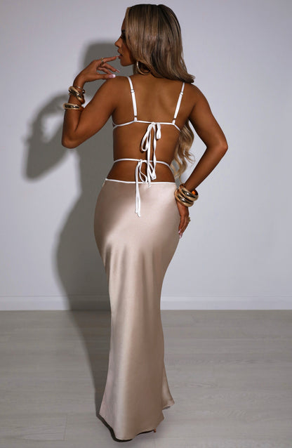 Jasmyra Maxi Skirt in Champagne