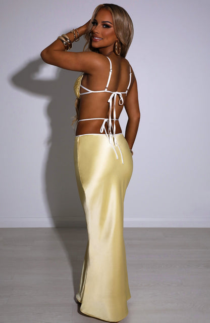 Jasmyra Maxi Skirt in Lemon