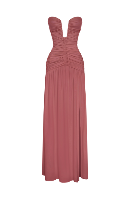 Junelle Maxi Dress in Rose Brown