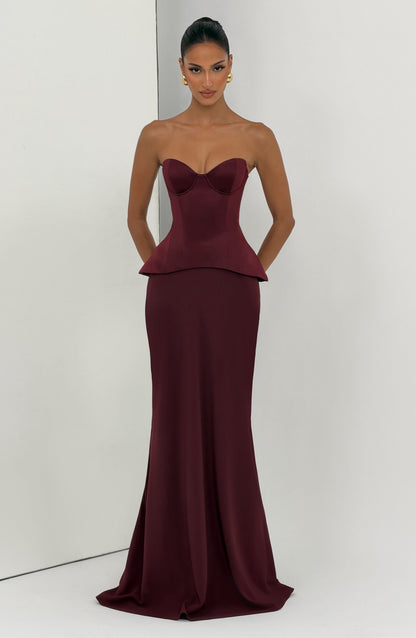 Kaiana Maxi Skirt in Cherry Lacquer