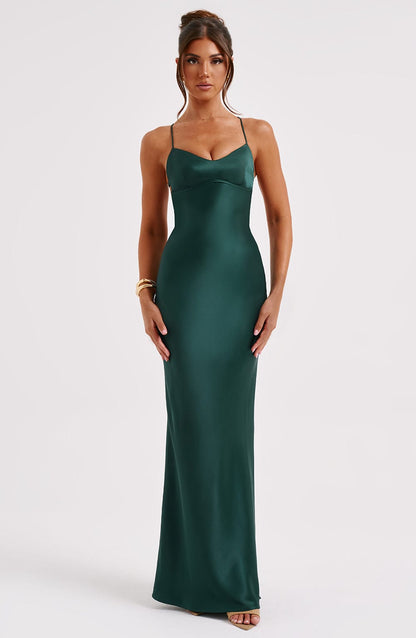 Malikah Maxi Dress in Emerald