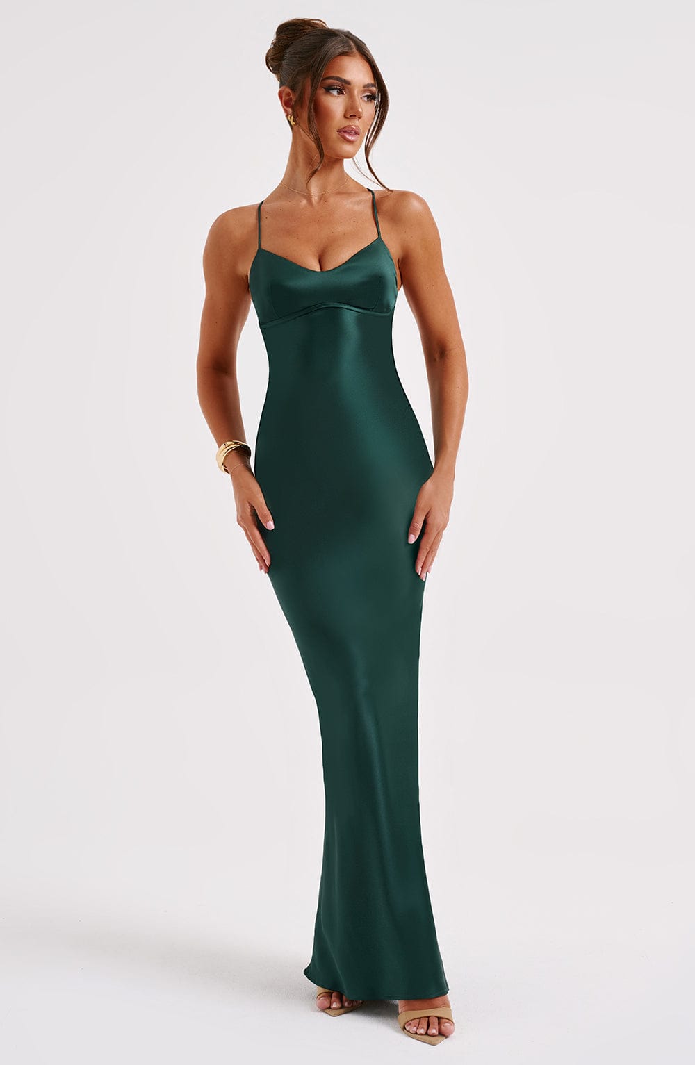 Malikah Maxi Dress in Emerald