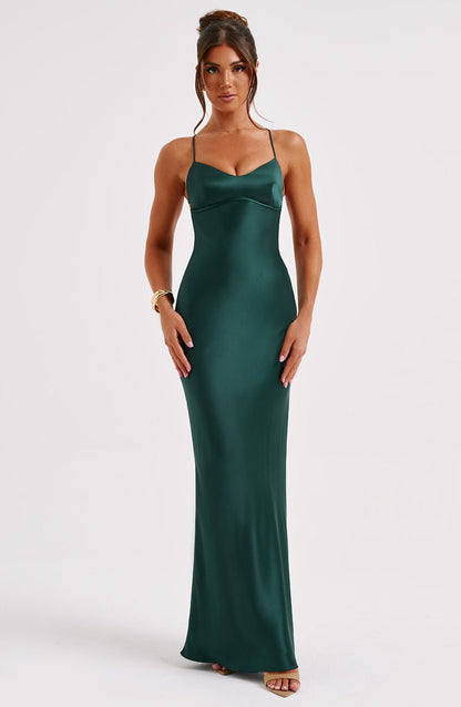 Malikah Maxi Dress in Emerald