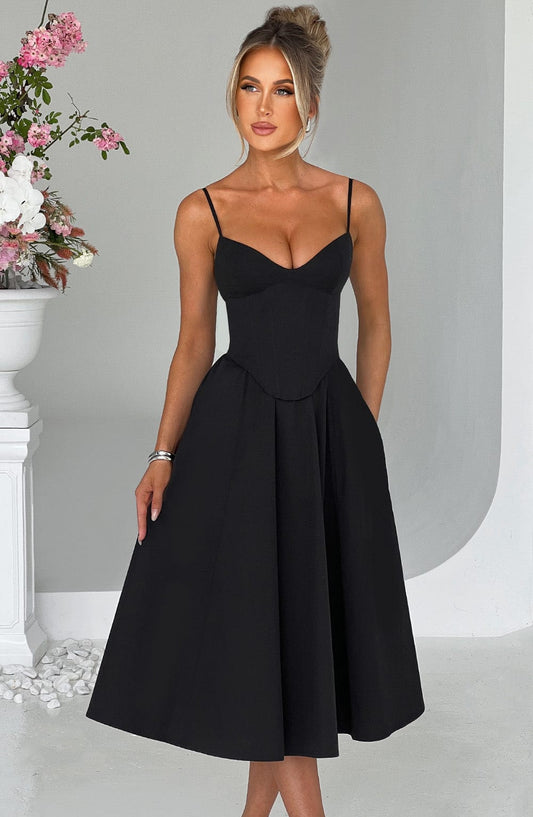 Mariella Midi Dress in Black