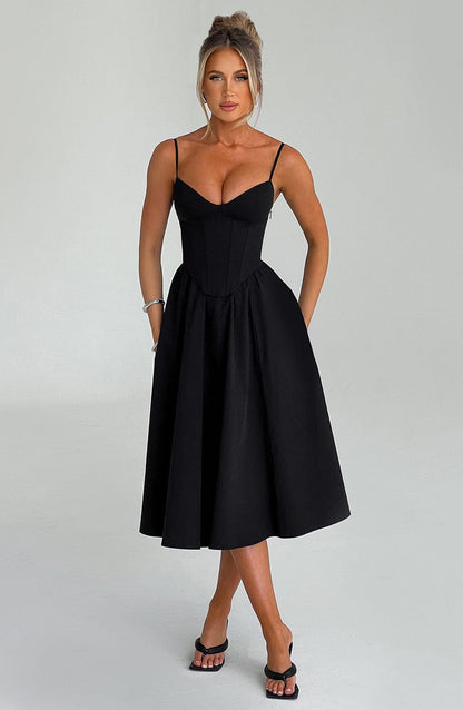 Mariella Midi Dress in Black