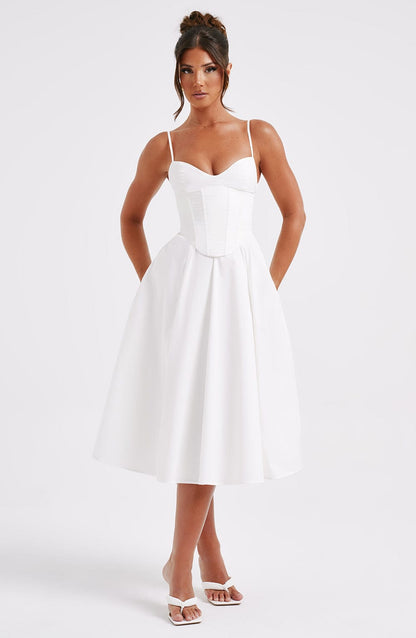 Mariella Midi Dress in Ivory