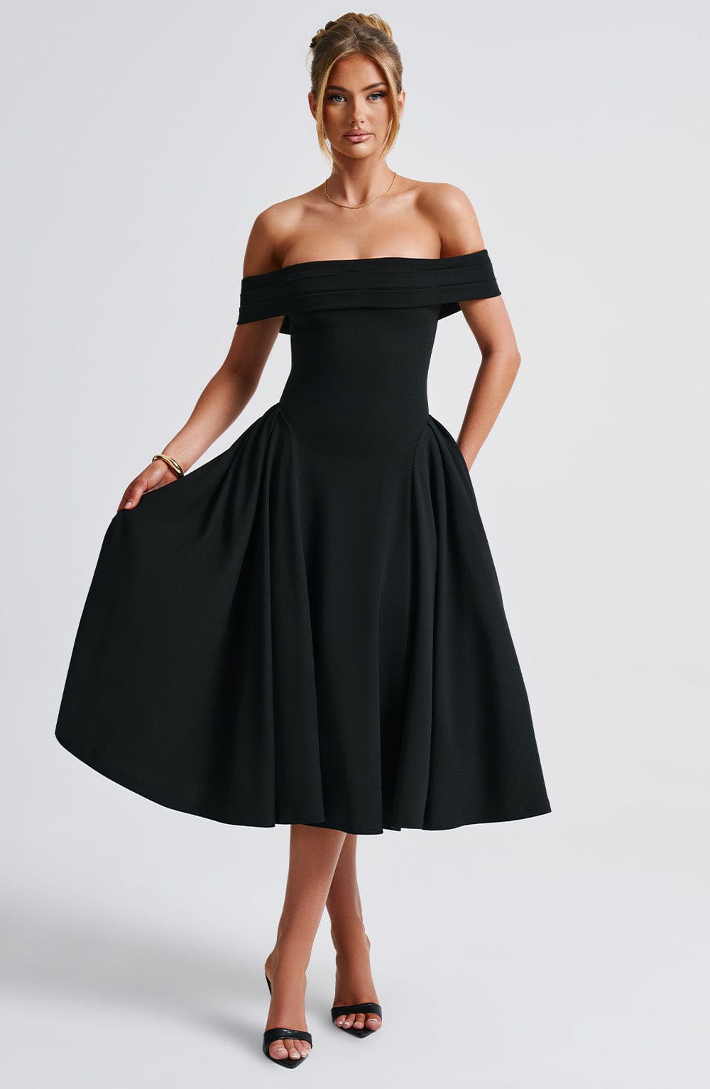 Marinda Midi Dress in Black